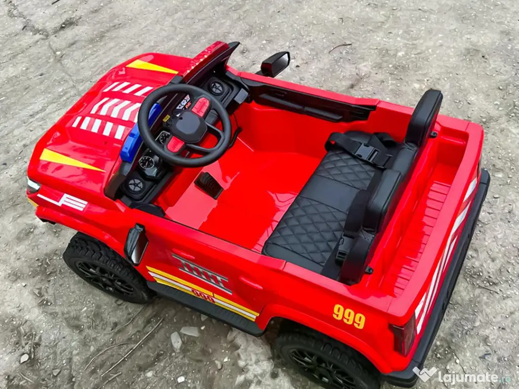 Masinuta electrica pentru 2 copii Kinderauto FirePatrol 4x200w, 24V RED 