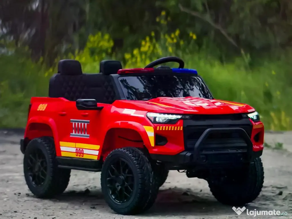 Masinuta electrica pentru 2 copii Kinderauto FirePatrol 4x200w, 24V RED 