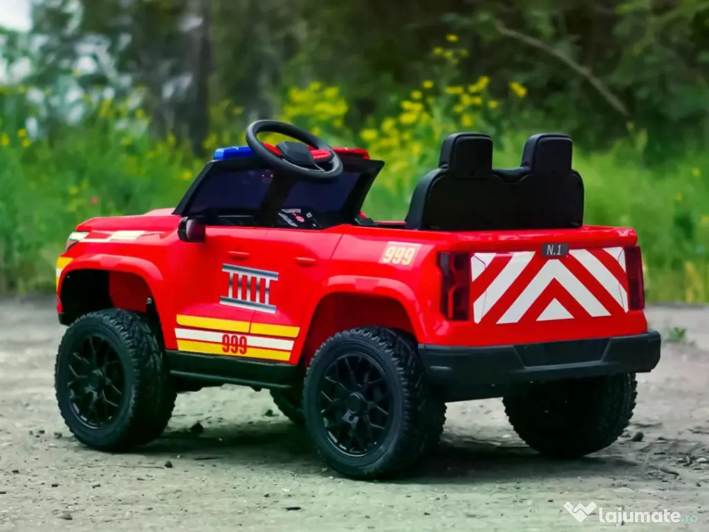 Masinuta electrica pentru 2 copii Kinderauto FirePatrol 4x200w, 24V RED 