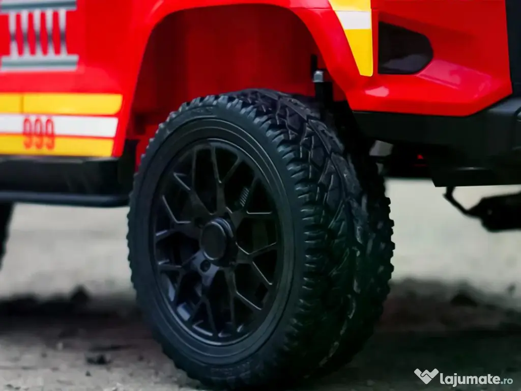 Masinuta electrica pentru 2 copii Kinderauto FirePatrol 4x200w, 24V RED 