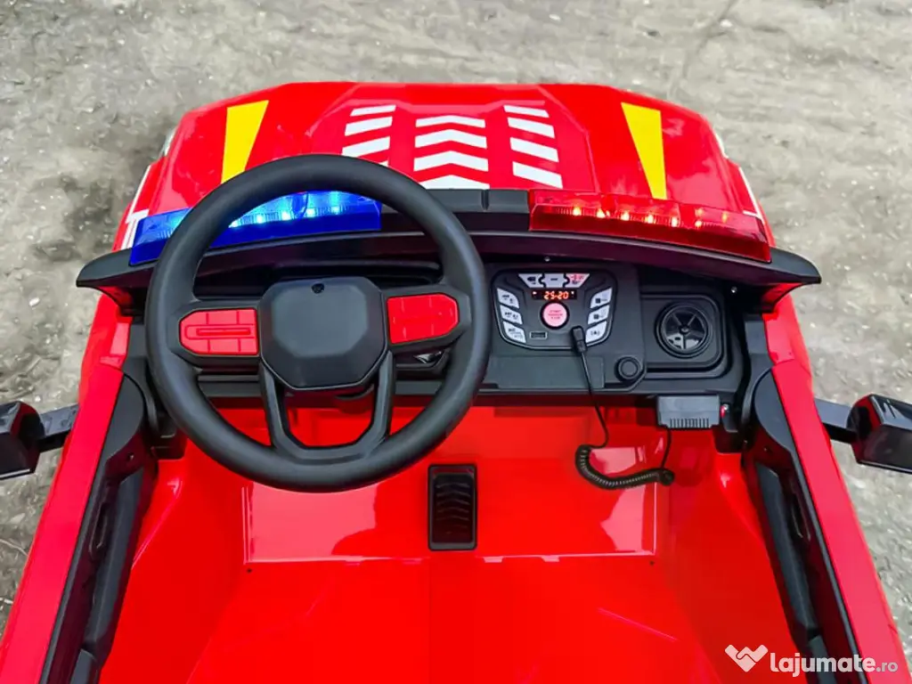Masinuta electrica pentru 2 copii Kinderauto FirePatrol 4x200w, 24V RED 
