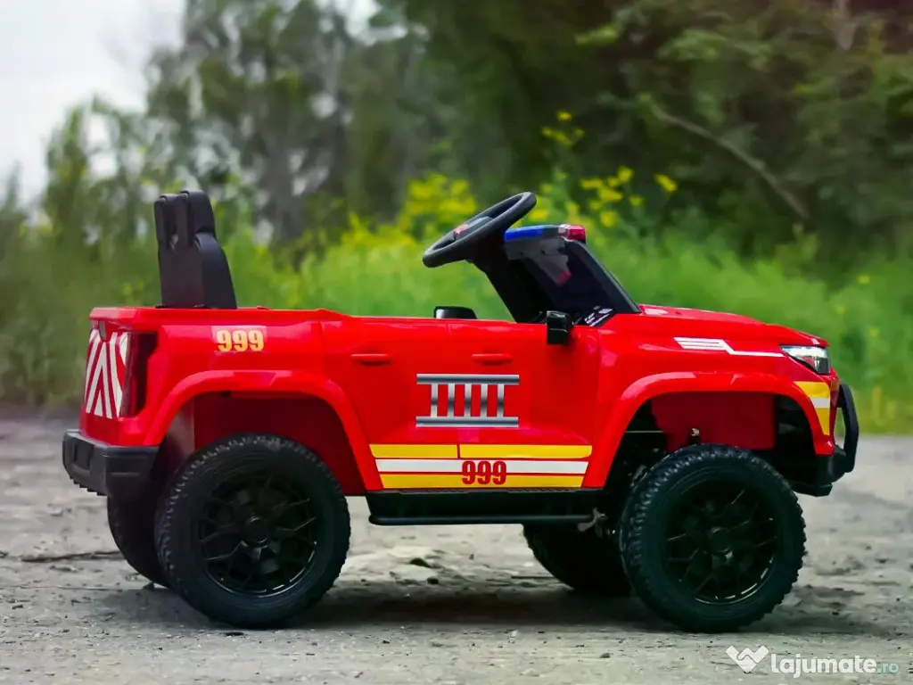 Masinuta electrica pentru 2 copii Kinderauto FirePatrol 4x200w, 24V RED 