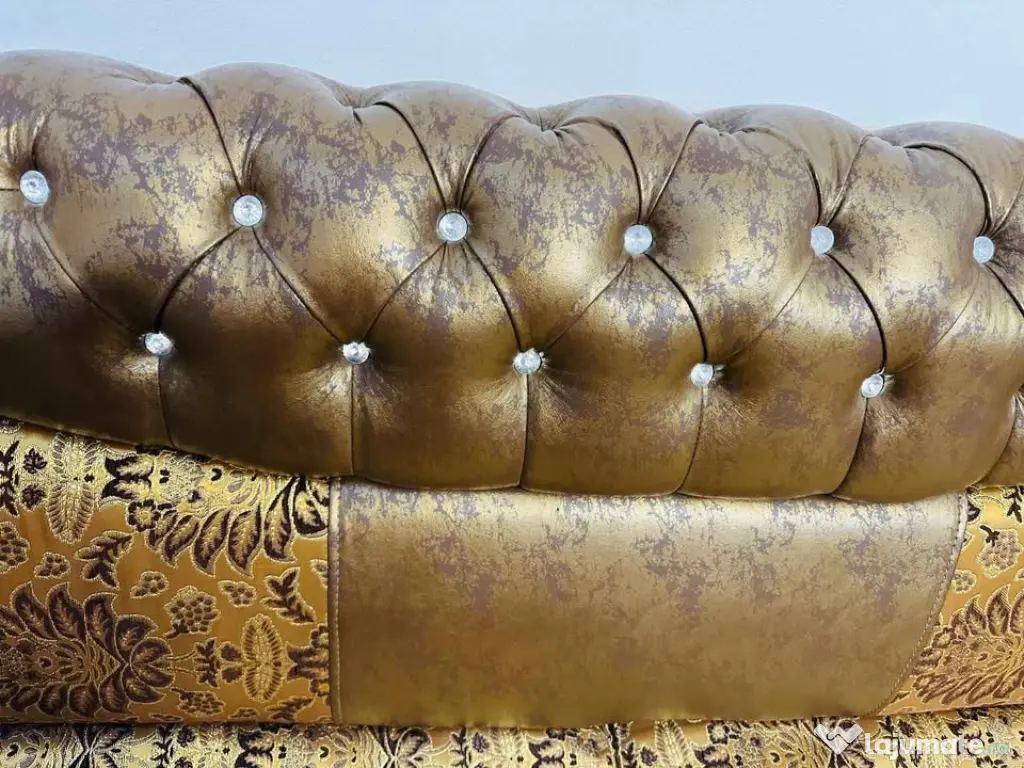 Living Premium: Canapea Extensibilă + Canapea Fixă + Fotoliu + Masă CADOU 