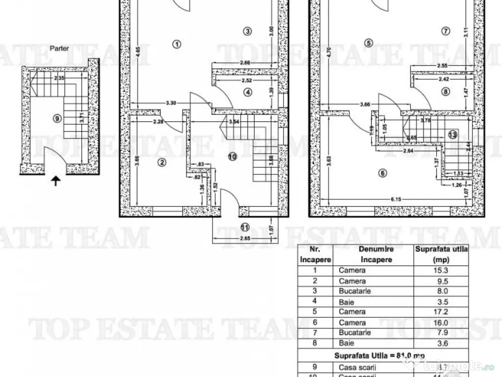 Apartament 4 camere tip duplex parcare in Varteju-Magurele 
