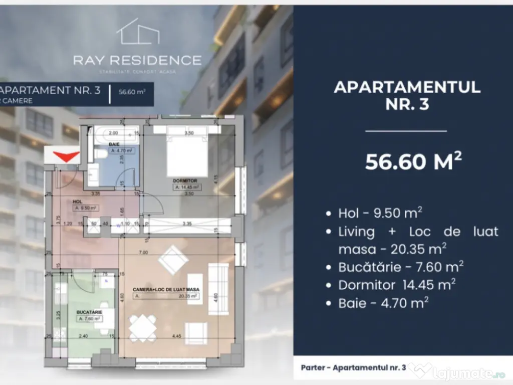 Apartament 2 camere, complex rezidențial 