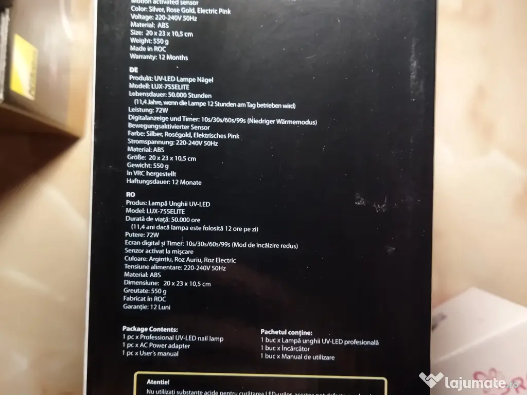 Lampa Profesionala Luxorise LED/UV Evolution Elite 