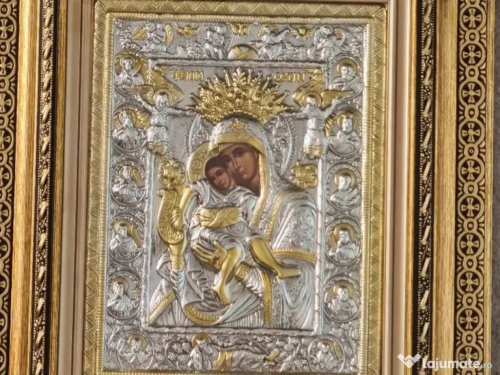 Icoana Maicii Domnului Argintata Relief 3 D 