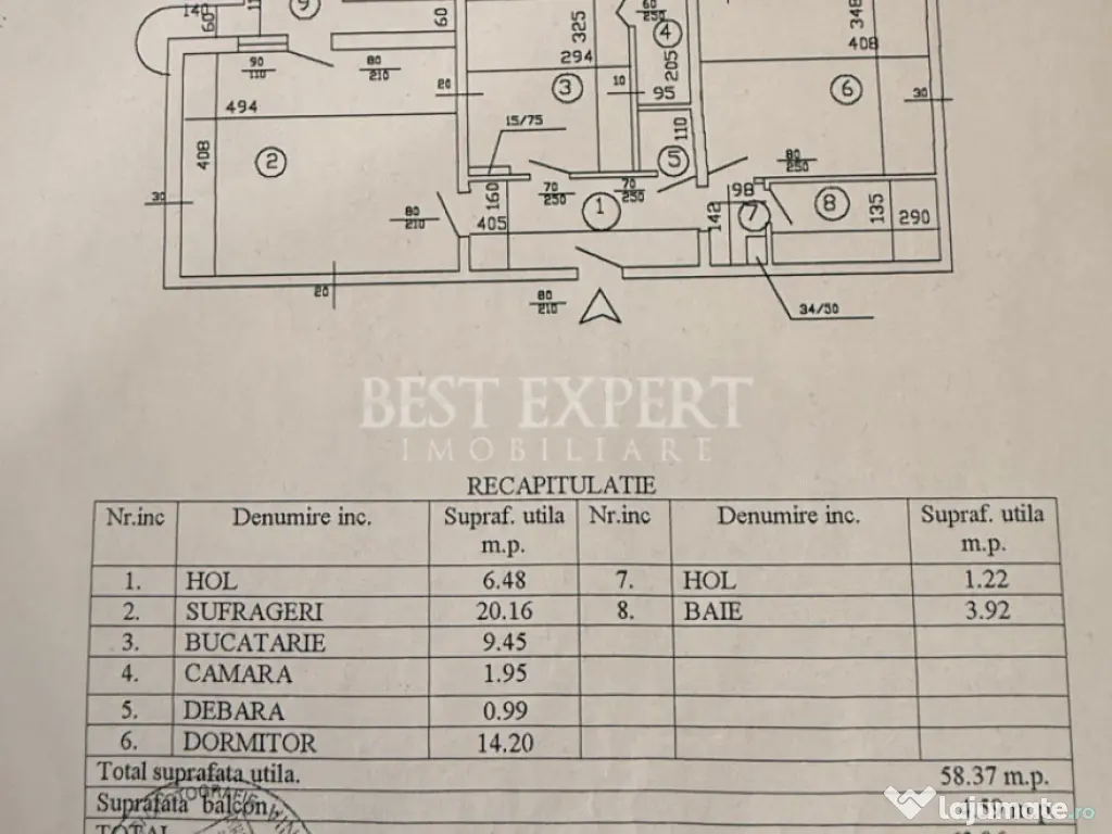 Apartament 2 camere decomandat – mobilat și utilat comple 