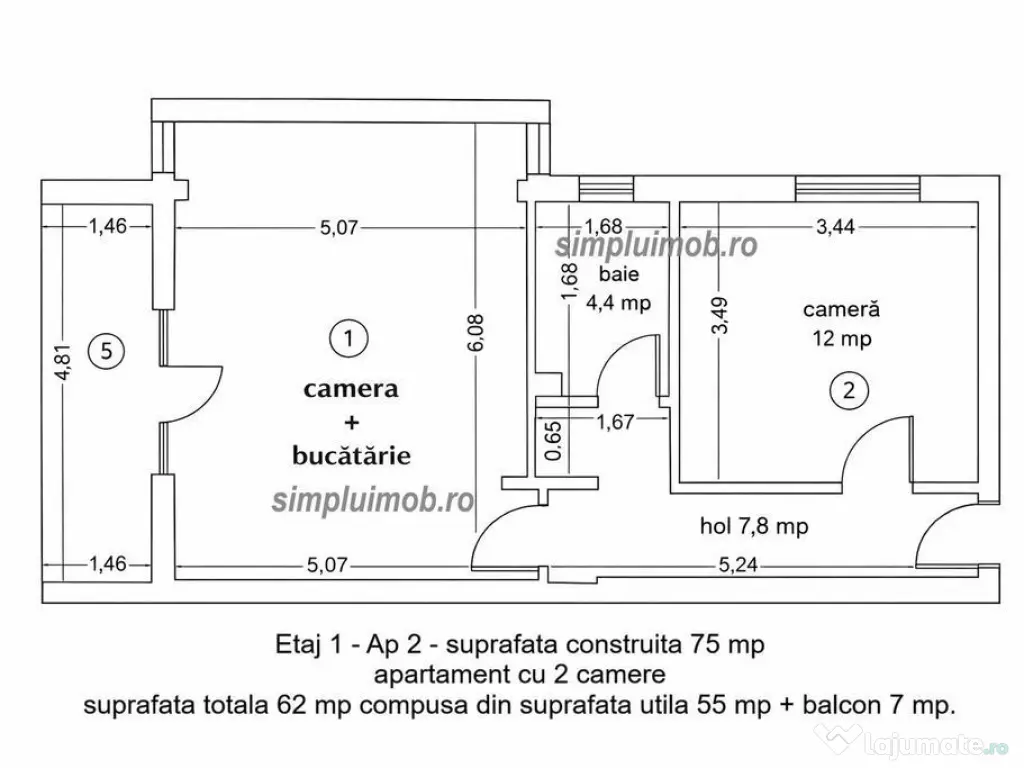 Ultracentral 2 camere constructie nua Mantuleasa Universiate 