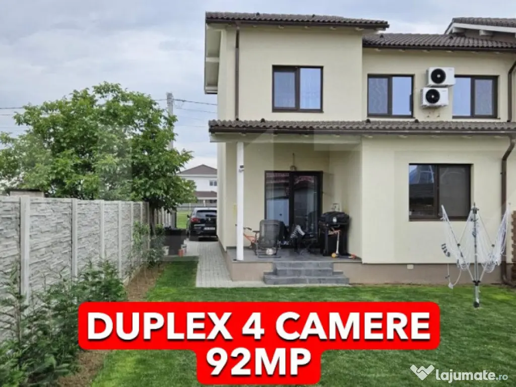 Duplex 4 camere 92mp utili, 300mp teren, Mosnita veche 