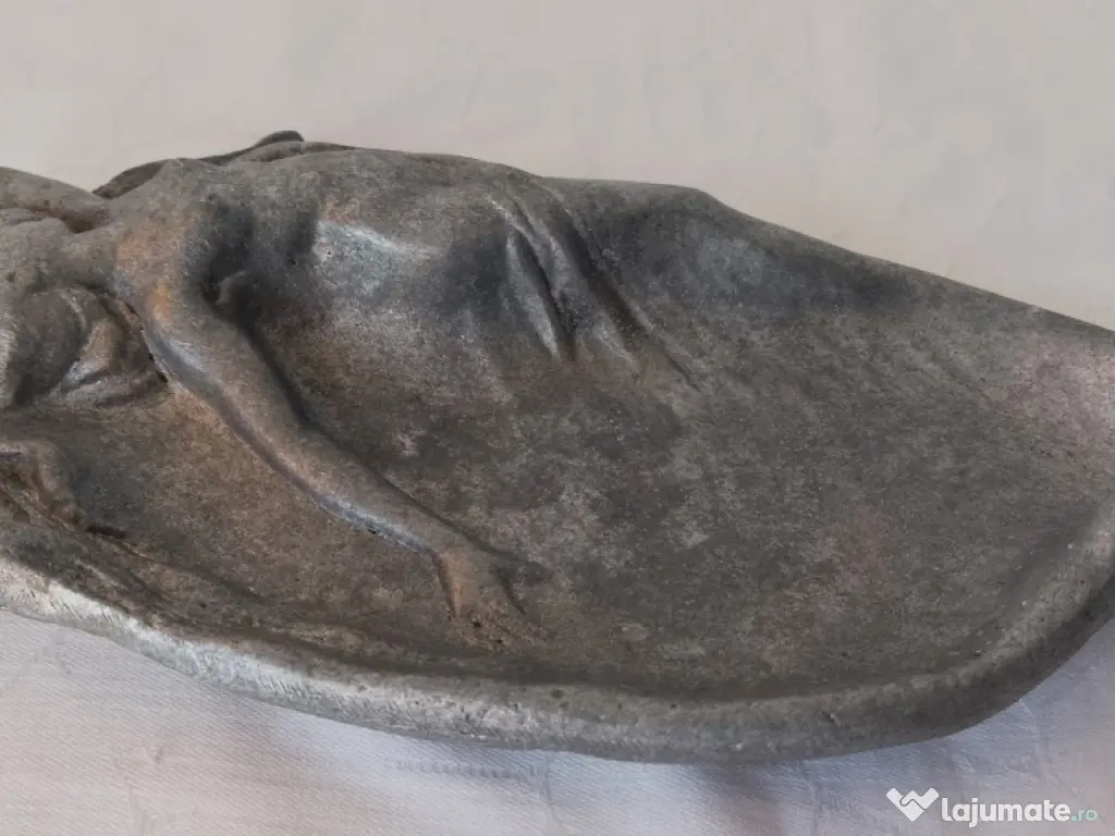 Obiect Decorativ Art Nouveau Nimfă,Vide-poche Metalic Antichitate, Colecție 20cm 