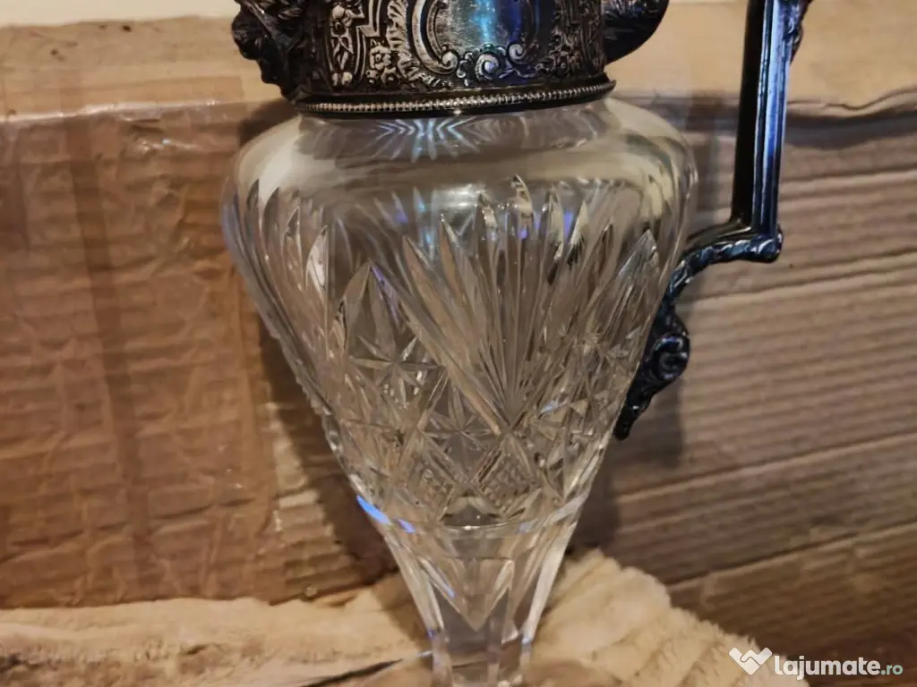 Carafa argint și cristal antika 