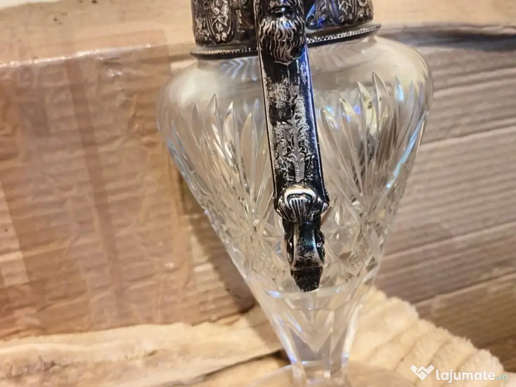 Carafa argint și cristal antika 