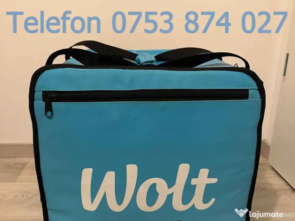 Geanta termica Wolt rucsac Livrator,termoizolant,transport alimente, apa bauturi