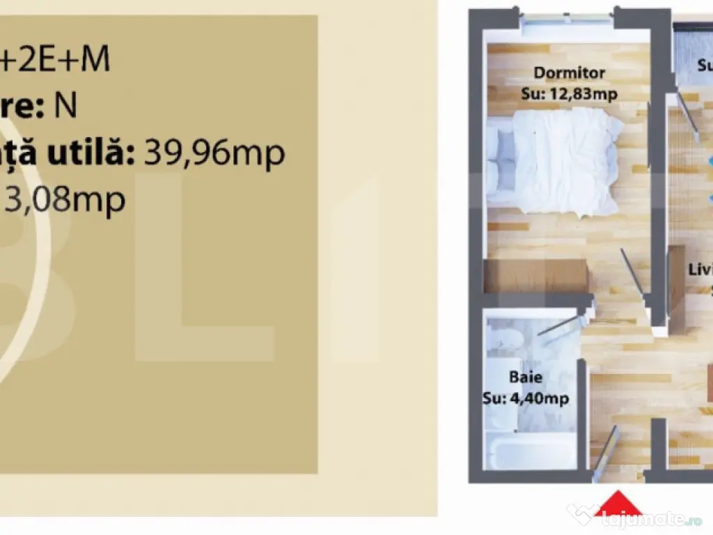 Apartament 2 camere, 39,96 mp, nou, Zona Ipotesti