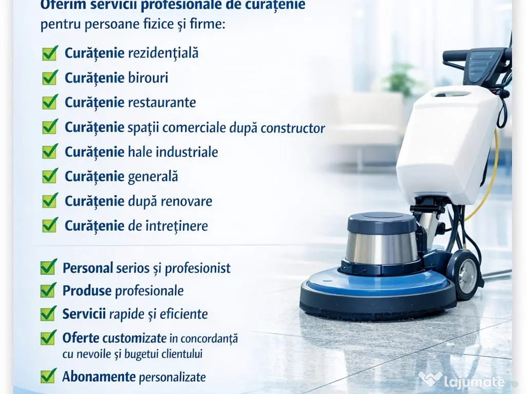 Propunere colaborare – servicii profesionale de curățenie 