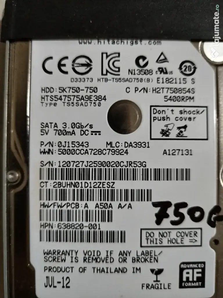 hdd SATA de laptop 500gb - 1 Tb 