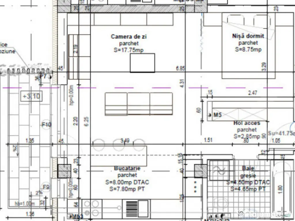 Apartament 42 mp, et 1, încălzire pardoseala, lift, parcar 