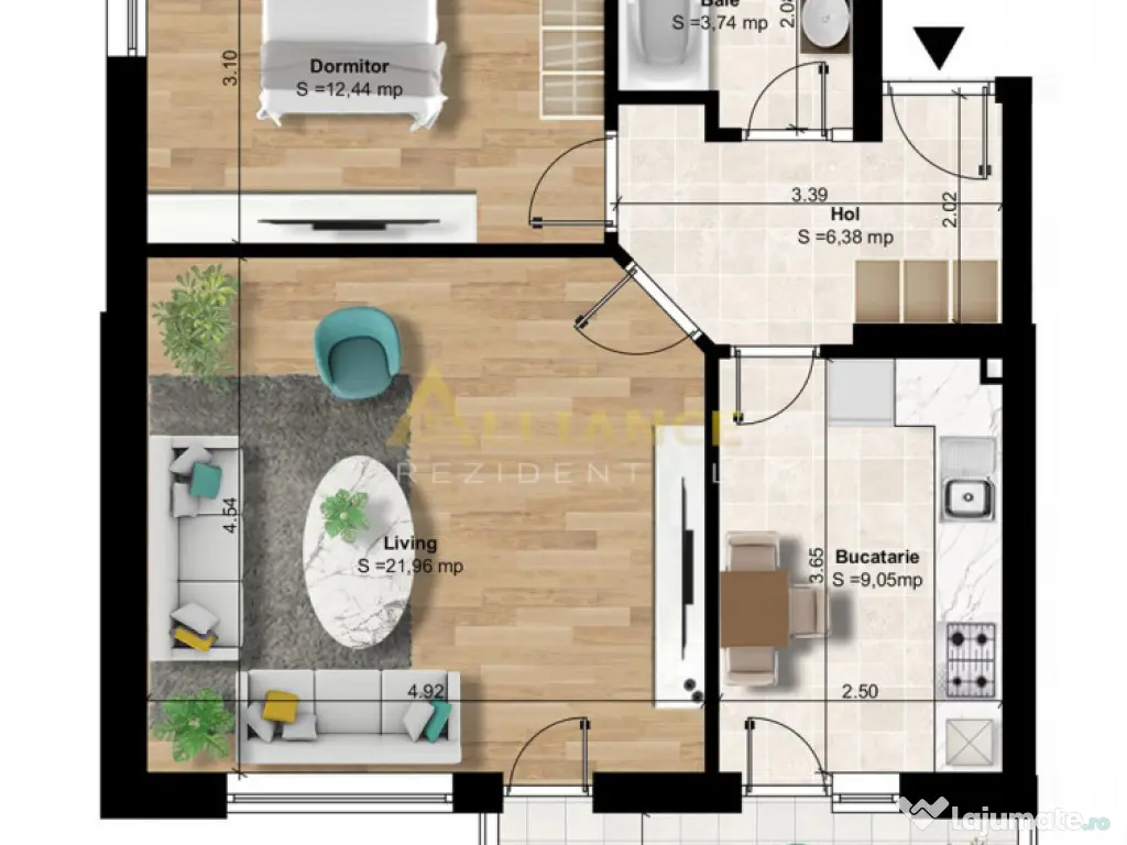 Metrou Berceni, 2 camere decomandat 