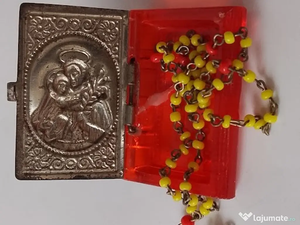 Metanier / Rozariu Vintage Sfântul Anton de Padova, Cutiuță Tip Carte 