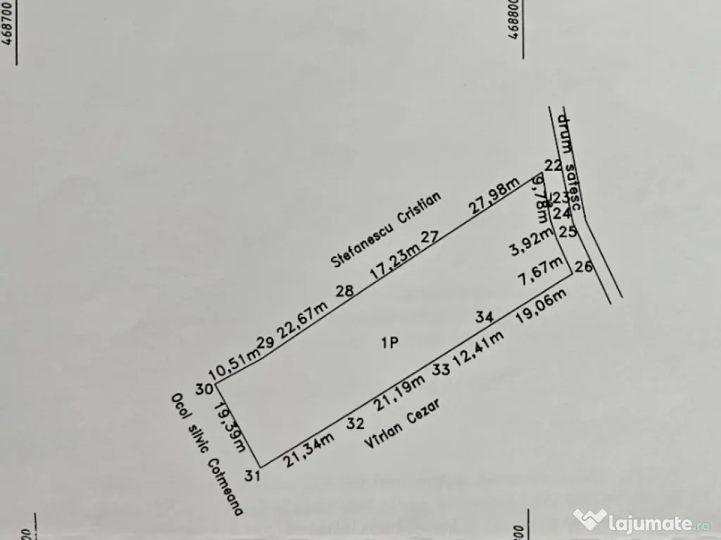 Teren Intravilan 1.472 mp Cotmeana - Lintești, Utilități la gard, lângă Pădure 