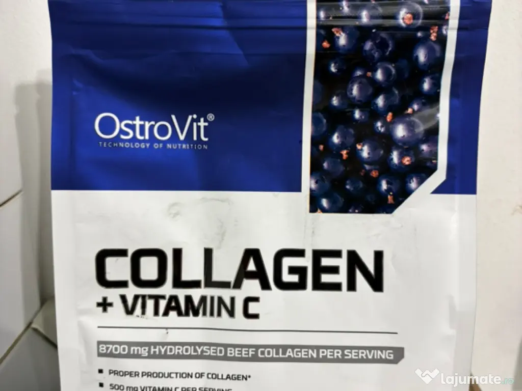 Colagen OstroVit + Vit C 400g sigilat coacăze negre