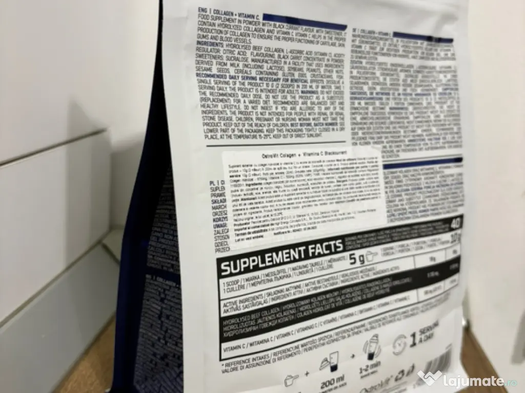 Colagen OstroVit + Vit C 400g sigilat coacăze negre