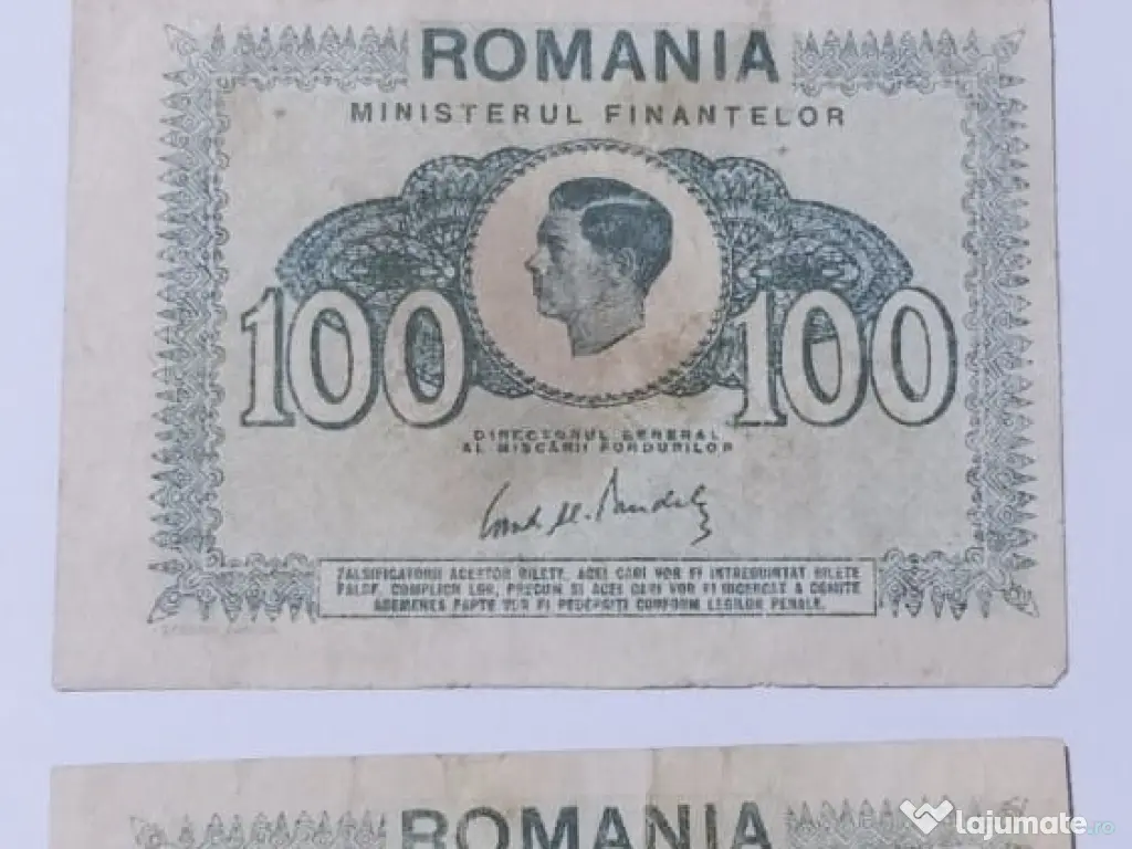 Trei Bancnote de 100 Lei 1945 