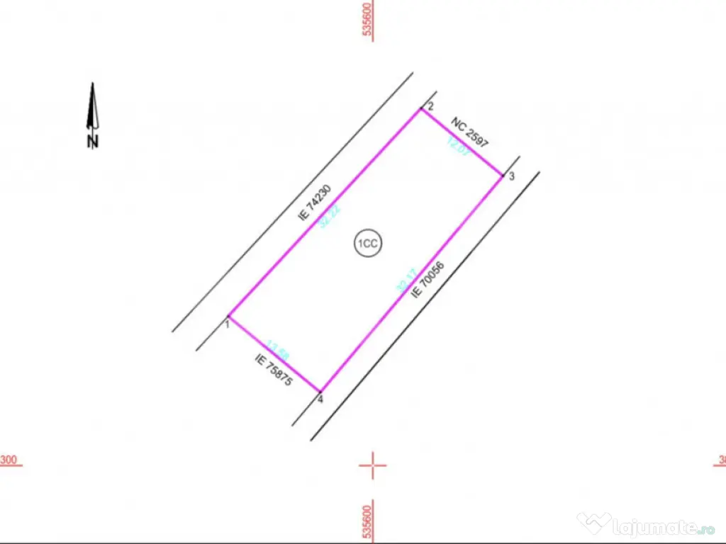 Teren intravilan Aninoasa, deschidere 32 ml 