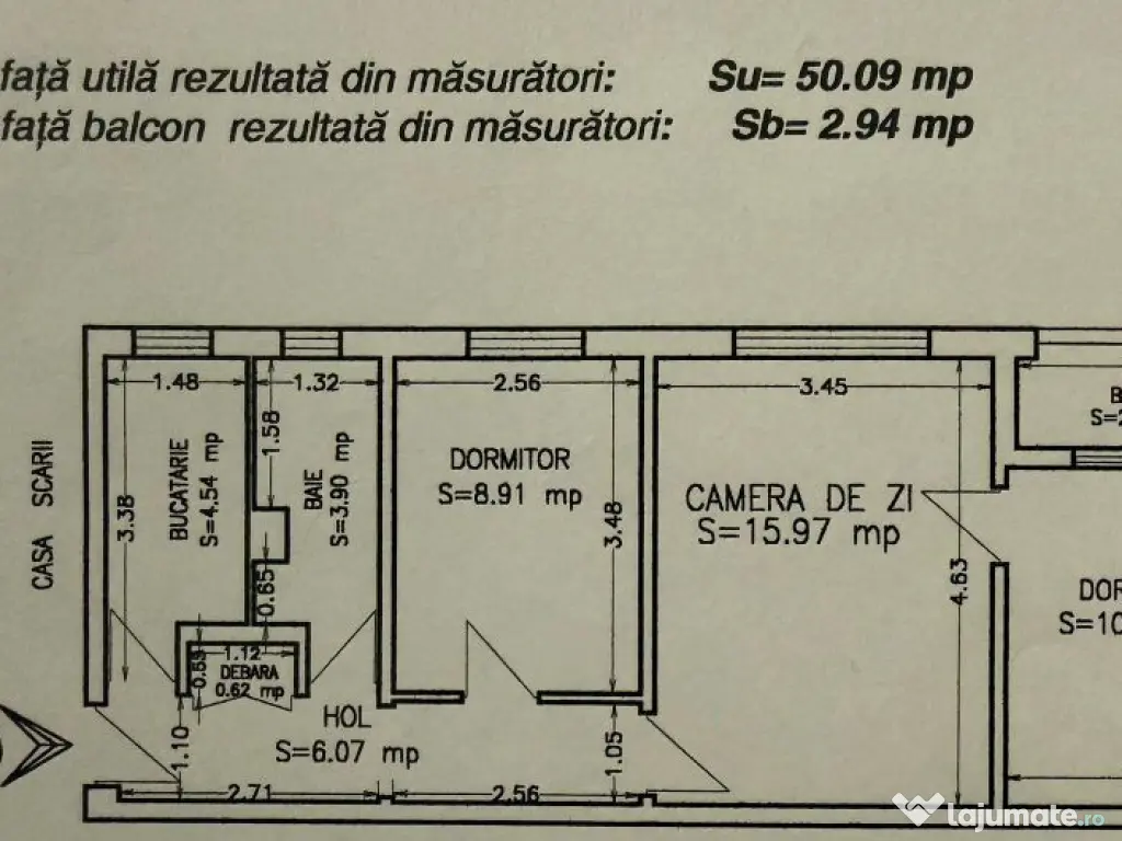 Casa de cultura stradal-apartament 3 camere cu gaze 
