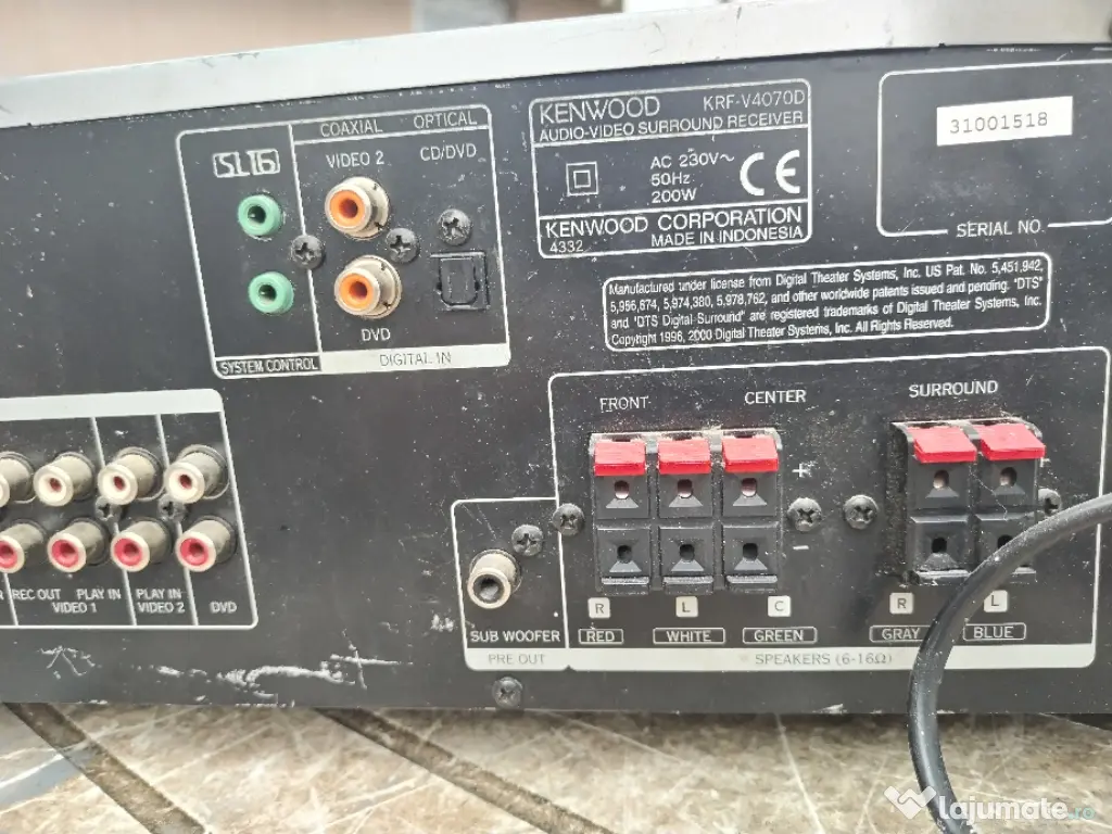 Amplituner Kenwood KRF-V4070d nefuncțional 