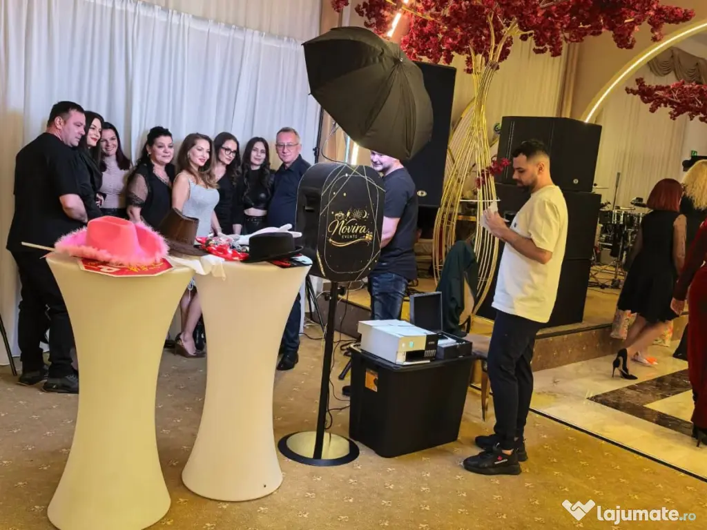 Cabină foto + fum greu + baloane fum | BONUS Audio video Guestbook CADOU 