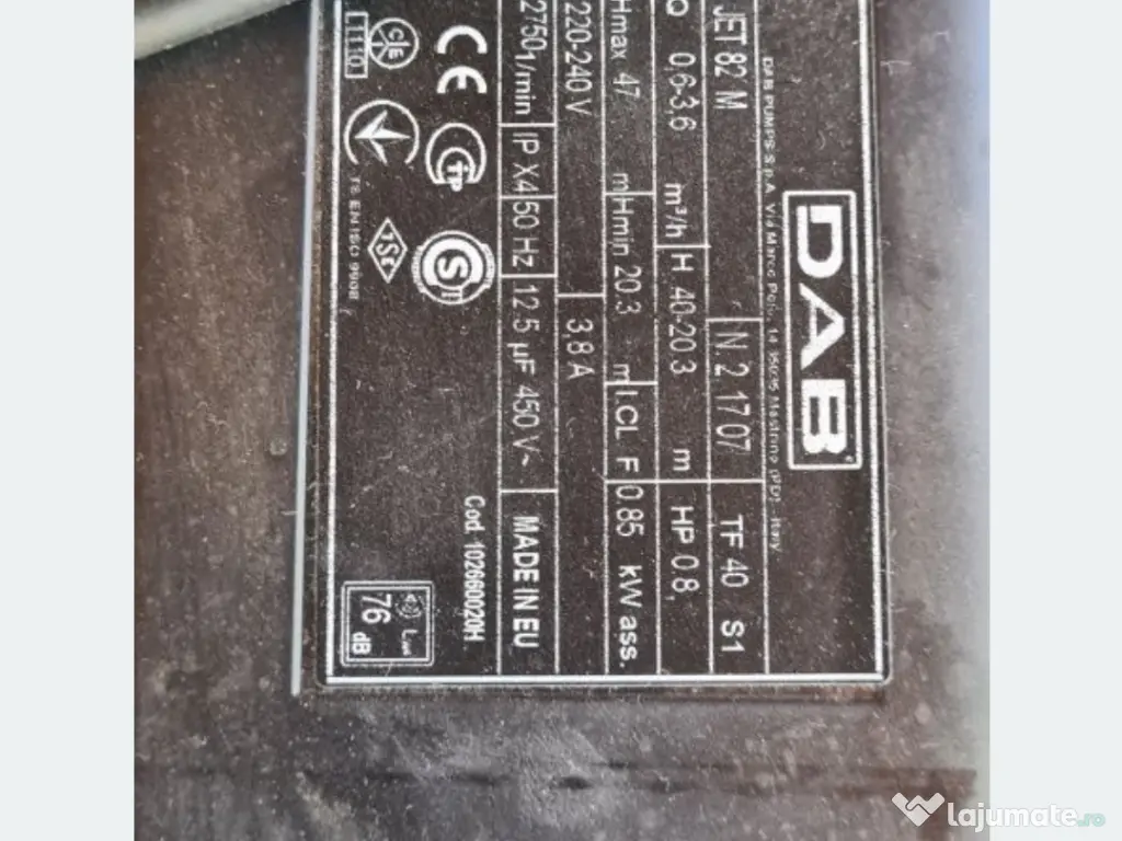 Vand hidrofor cu pompa DAB 