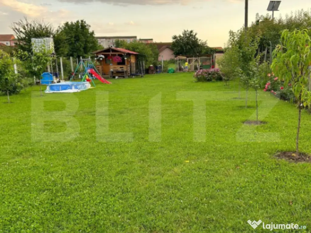 Teren intravilan 595 mp cu cabană și pomi fructiferi, Ampo 