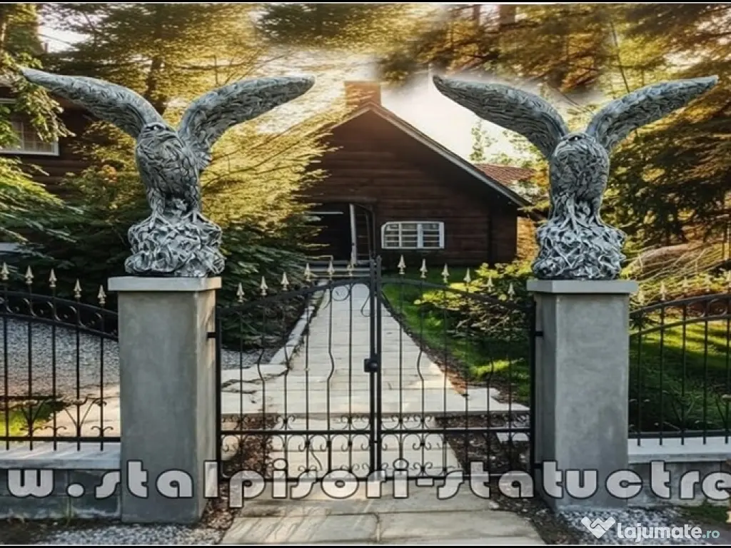 Statuetă vultur, acvilă, șoim, gri patinat, model S35. 