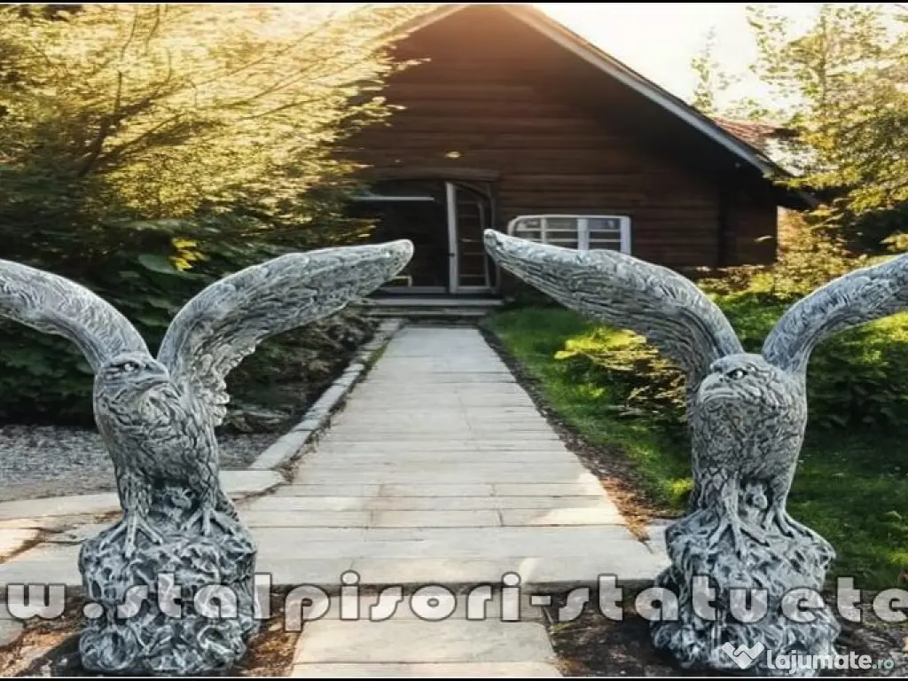 Statuetă vultur, acvilă, șoim, gri patinat, model S35. 