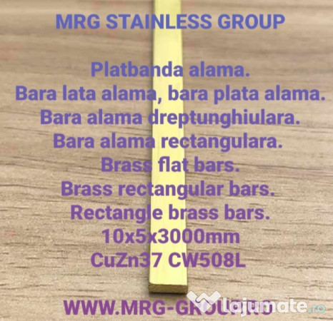 Platbanda alama 10x5x3000 CuZn39Pb3 bara lata aluminiu inox 
