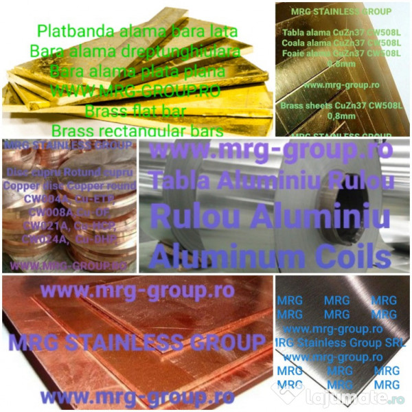 Platbanda alama 10x5x3000 CuZn39Pb3 bara lata aluminiu inox 
