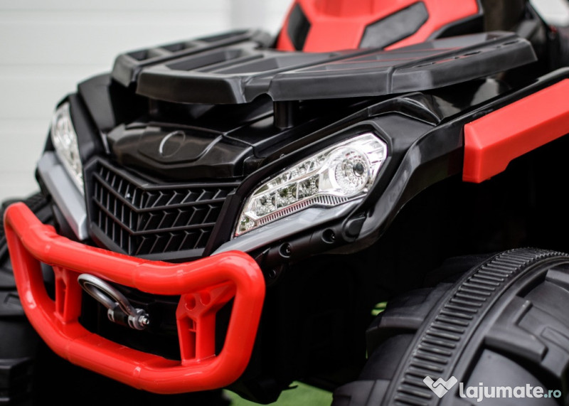 ATV electric Offroad 2x35W 12V cu remorca inclusa Rosu