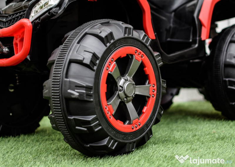 ATV electric Offroad 2x35W 12V cu remorca inclusa Rosu