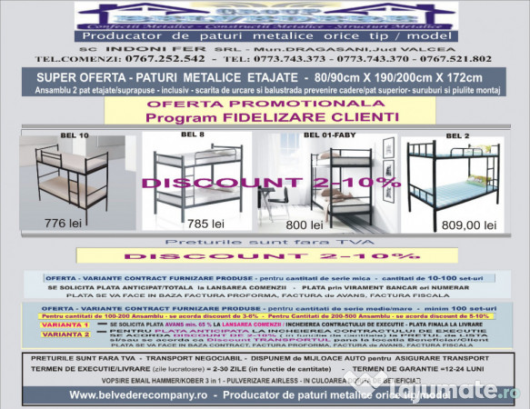 Paturi metalice etajate/suprapuse - Oferte Pret-modele diverse 