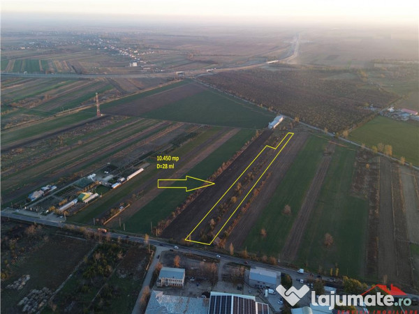Teren 10.450 mp, D=28 ml, langa AUTOSTRADA A7 