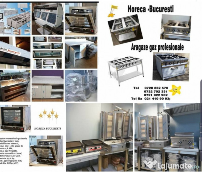 Aragaze inox profesionale cu 2, 3, 4 focuri cu cuptor 