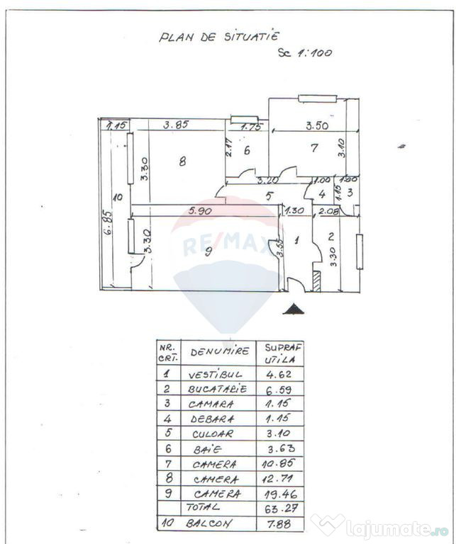Apartament 3 cam, decomandat, Titulescu 