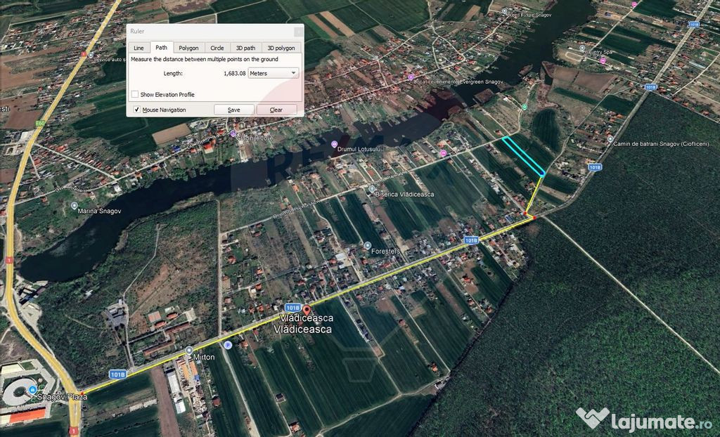 Teren intravilan, 3916 mp, dubla deschidere, Vladisceasca 