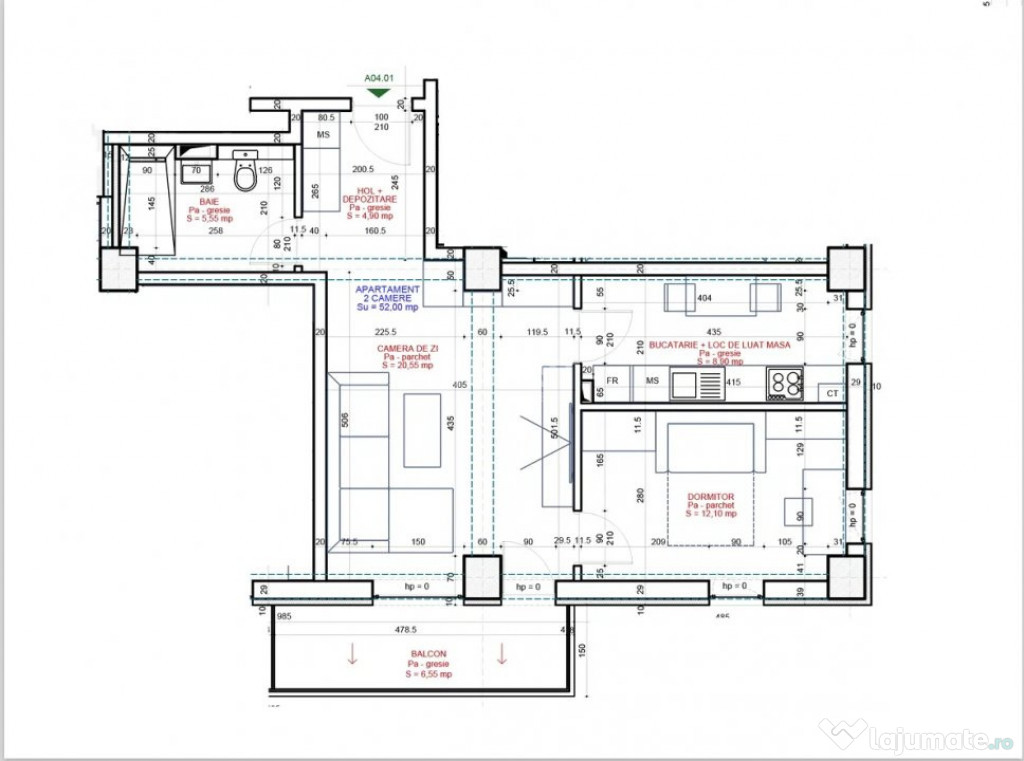 Apartament cu 2 camere în Bucium (Family Market)