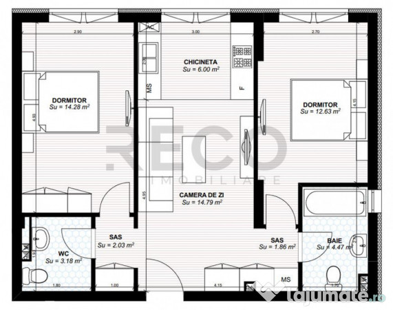 RECO Apartament 3 camere Ultracentral in Oradea 