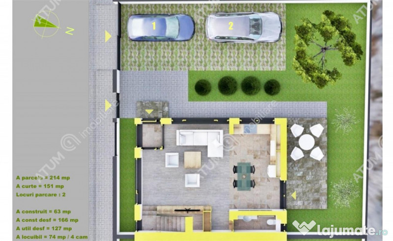 Casa moderna cu 4 camere 3 bai si teren de 214 mp zona Triaj 