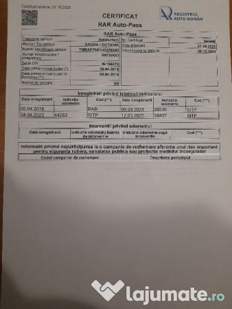 Skoda Octavia 3 Facelift 1.0 TSI, 115 CP, An fab. 2018, 63500 km