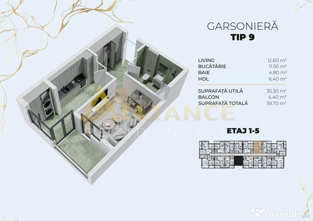 || 15 MIN. METROU BERCENI || Garsoniera 40 mp